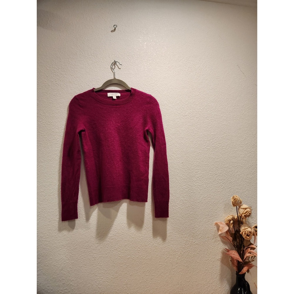 Nordstrom 100% Cashmere Sweater‎ Women's Small Fuchsia Pink Crewneck Pullover
